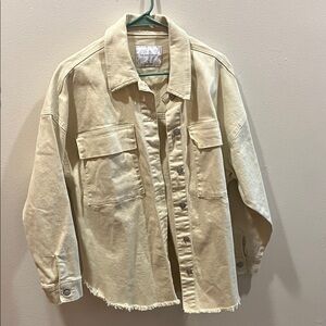 Celebrity Pink Cream Button-Up Jacket